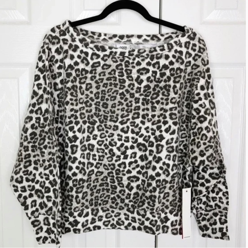 NWOT Good American Cheetah Print Cotton Pullover